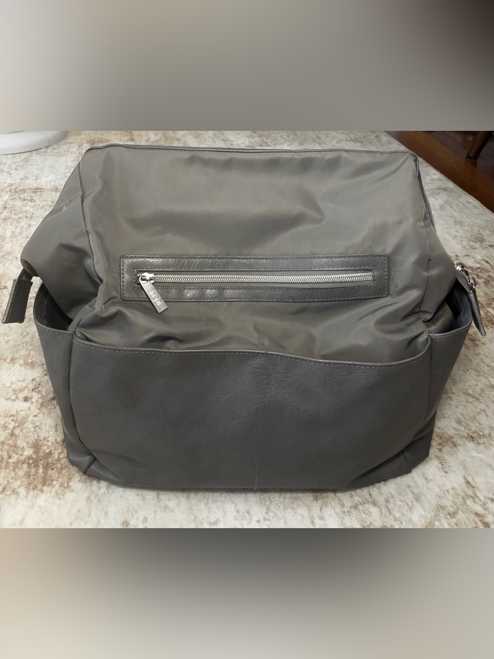 BÉIS Diaper Bag Backpack Gray Large Travel Baby Changing Bag Multi Pocket - Picture 3 of 8